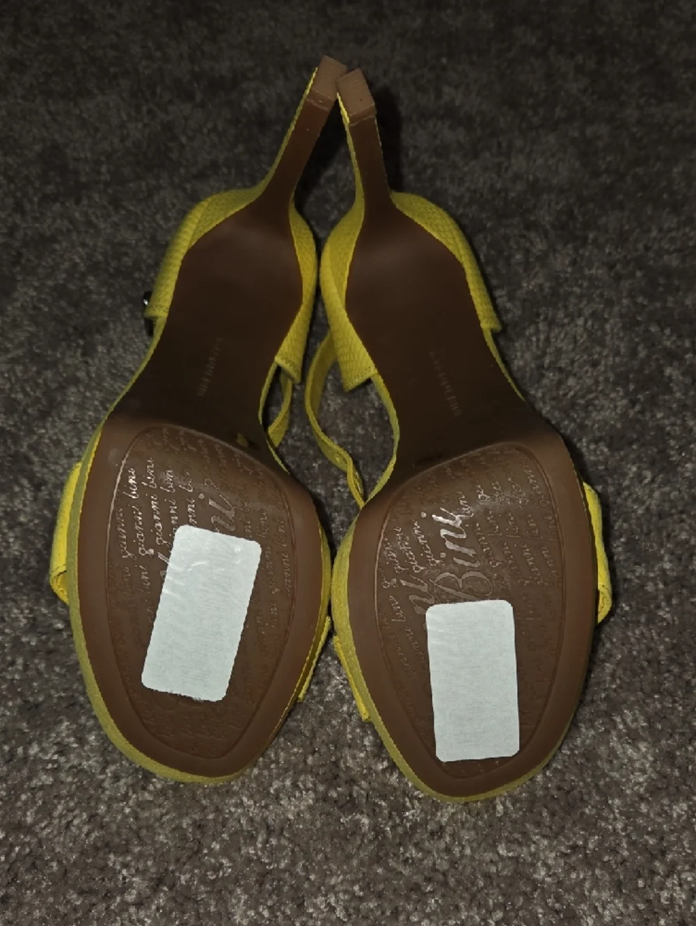 Gianni Bini Bright Yellow Open-Toe Ankle Strap Heels - Picture 4 of 4